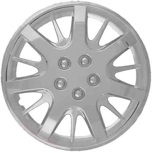 Aftermarket Wheel Cover 16 in. 14 Slots Metal Clip Silver Finish
