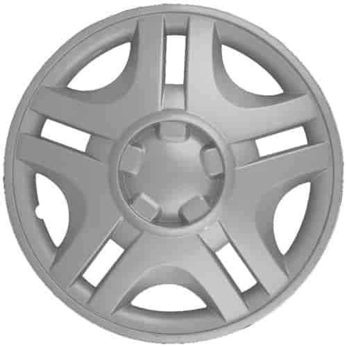 Aftermarket Wheel Cover 15 in. 5 Double Spokes Metal Clip Silver Finish