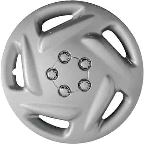Aftermarket Wheel Cover 15 in. 5 Directional Spokes Bolt-On Clip Silver Finish