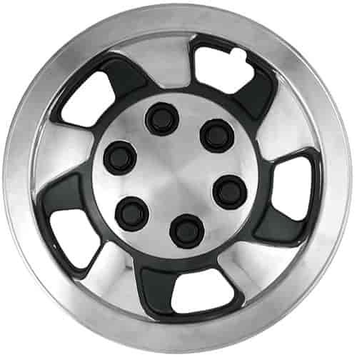 Aftermarket Wheel Cover 17 in. 5 Slots Metal Clip Chrome/Black Finish