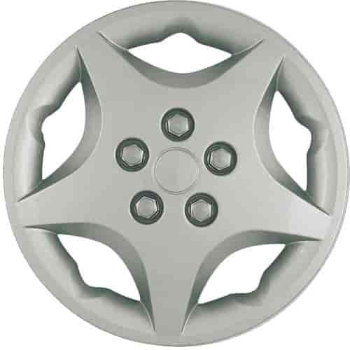 Aftermarket Wheel Cover 14 in. 5 Star Metal Clip Silver Finish