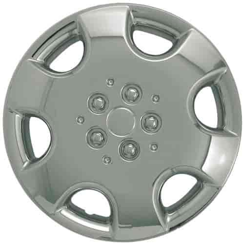 Aftermarket Wheel Cover 15 in. 6 Spokes Metal Clip Chrome Finish
