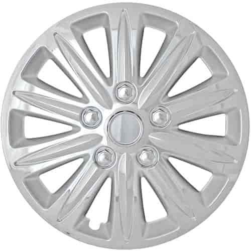 Aftermarket Wheel Cover 15 in. Wheel # W63887 Metal Clip Chrome w/Silver Finish