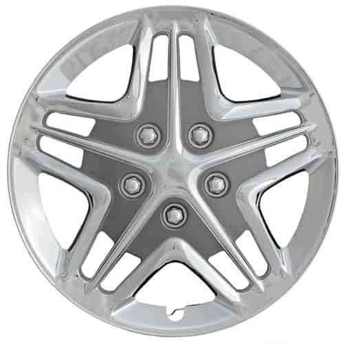 Aftermarket Wheel Cover 16 in. Wheel # 5117 Metal Clip Silver And Chrome Finish