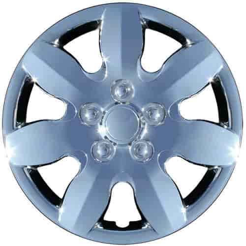 Aftermarket Wheel Cover 14 in. 7 Spokes Wheel # 55560 Plastic Clip Chrome Finish