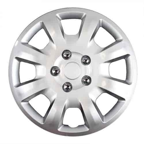 Aftermarket Wheel Cover 16 in. 7 Spokes Wheel # 57580 Metal Clip Silver Finish