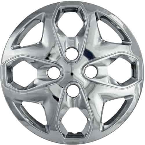 Aftermarket Wheel Cover 15 in. 4 Double Spokes Metal Clip Chrome Finish