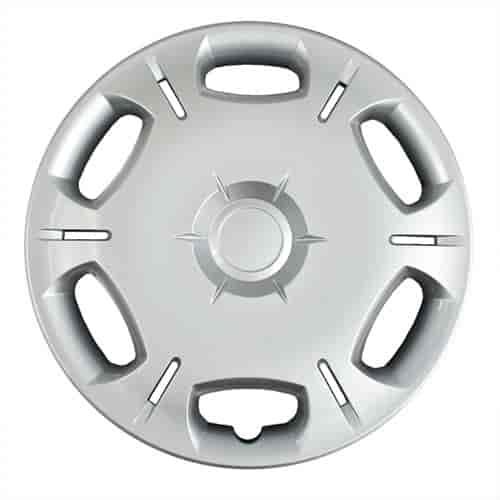 Aftermarket Wheel Cover 16 in. 6 Split Spokes Wheel # 61155 Metal Clip Silver Finish