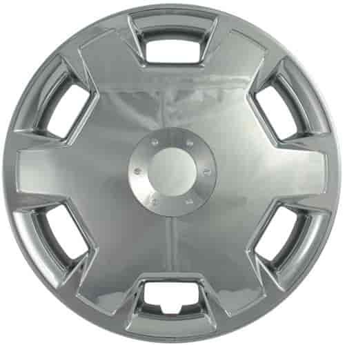 Aftermarket Wheel Cover 15 in. 6 Hole Design Metal Clip Chrome Finish