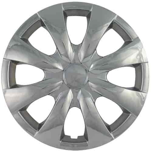 Aftermarket Wheel Cover 15 in. 8 Spokes Plastic Clip Chrome Finish
