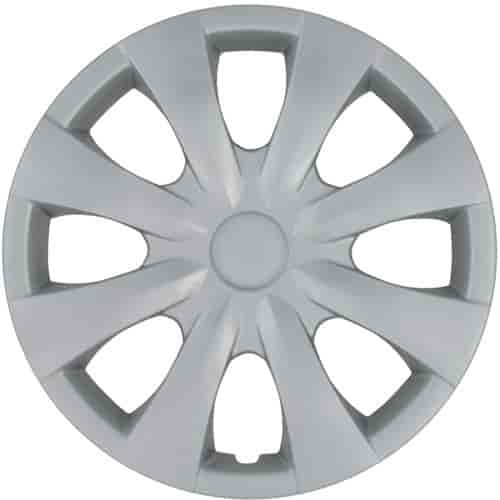 Aftermarket Wheel Cover 15 in. 8 Spokes Wheel # 61147 Plastic Clip Silver Finish