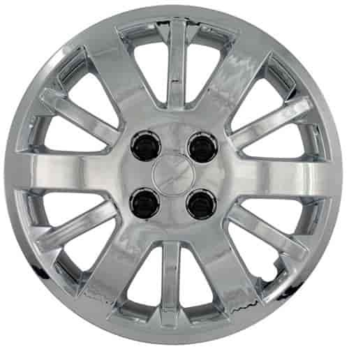 Aftermarket Wheel Cover 15 in. 12 Spokes Bolt-On Clip Chrome Finish