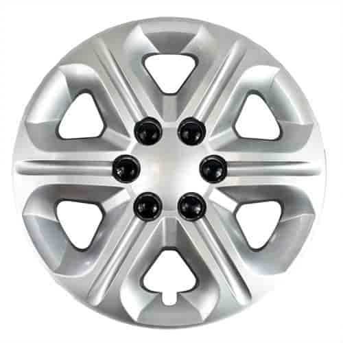 Aftermarket Wheel Cover 17 in. 6 Spokes Wheel # 3284 Bolt-On Clip Silver Finish
