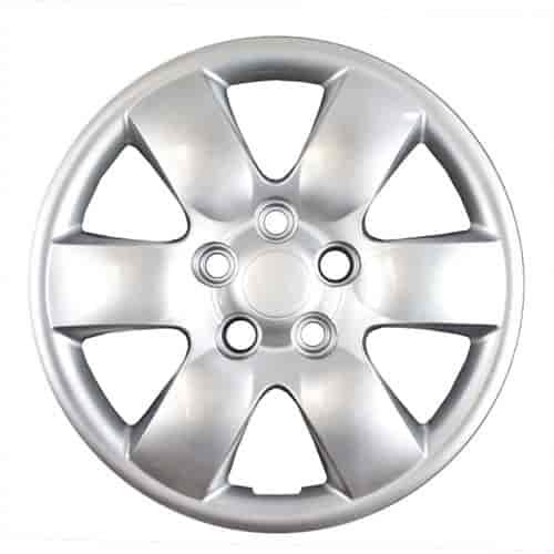 Aftermarket Wheel Cover 16 in. 6 Spokes Wheel # 66017 Bolt-On Clip Silver Finish