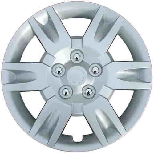 Aftermarket Wheel Cover 16 in. 6 Spoke OS Clip Plastic Clip Silver Finish