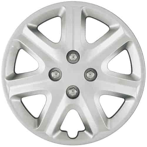 Aftermarket Wheel Cover 15 in. 6 Spokes Wheel # 55056 Plastic Clip Silver Finish