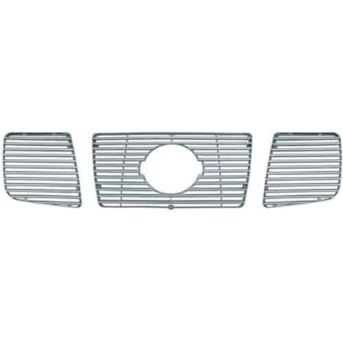 Grille Overlay 3 pc. Triple Chrome Plated ABS Snap-In