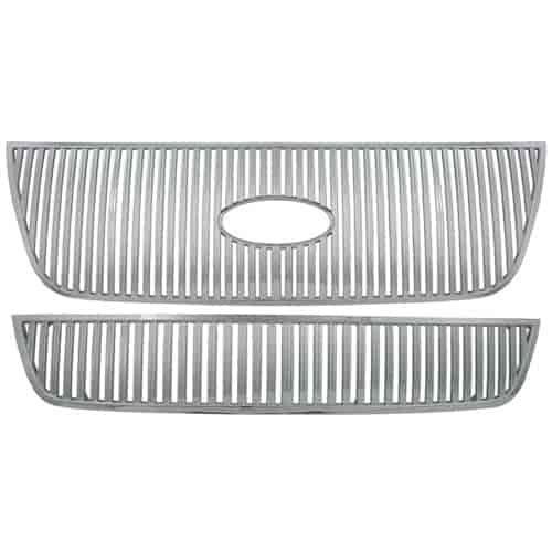 Grille Overlay 2 pc. Triple Chrome Plated ABS Snap-In