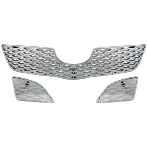 Grille Overlay 3 pc. Triple Chrome Plated ABS