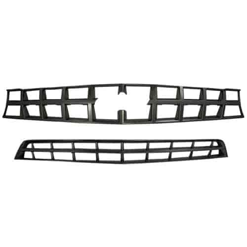 Grille Overlay 1 pc. Triple Chrome Plated ABS Black Chrome