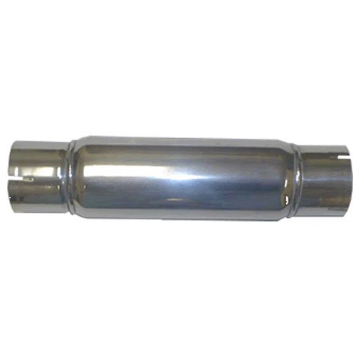 Tube Muffler 2.5 in. Inlet 3 in. Outlet L-12 in. Cermakrome Ceramic Coated