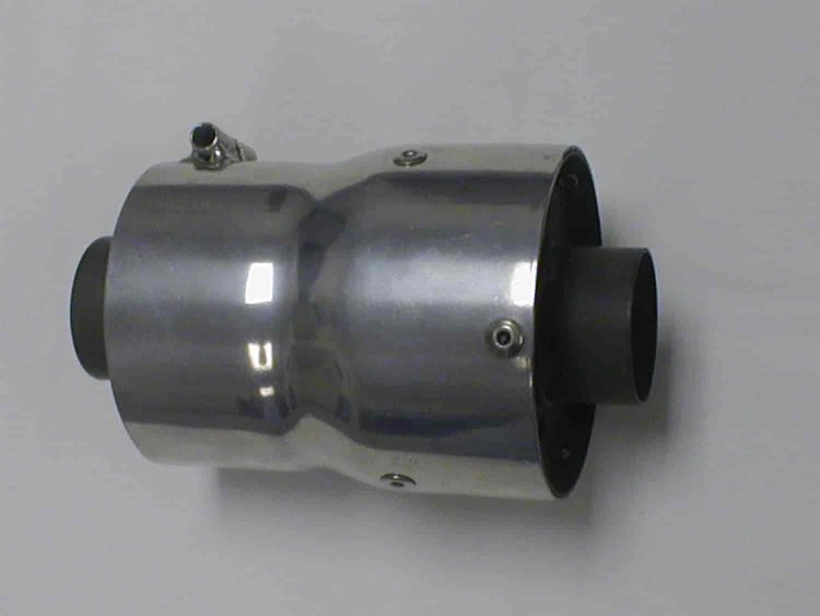3-Disk Canister Muffler Painted 2.5 in. Inlet 3 in. Outlet Connects to Collector