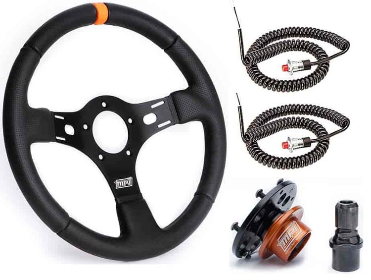 13 in. Diameter Drag Race Steering Wheel Kit, Weld-On Style Flange