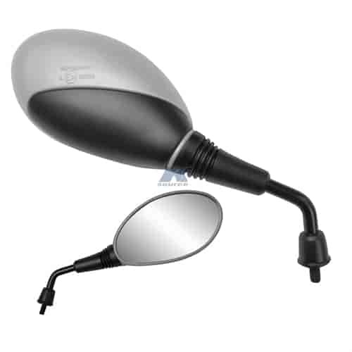 Oval mirror with aluminum die-cast metal brackets pair