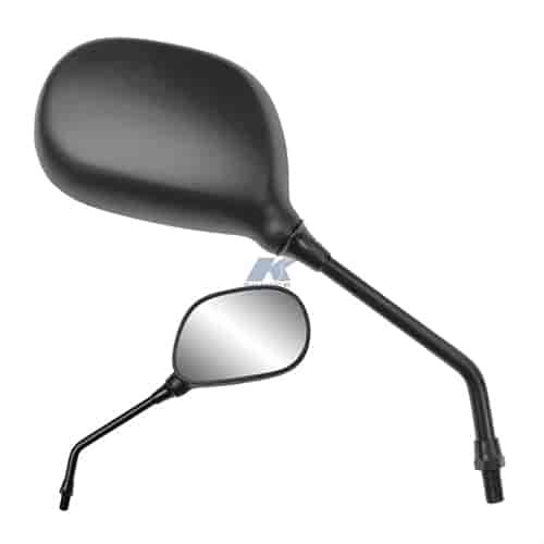 Yamaha Style oval mirror with aluminum die-cast metal brackets pair