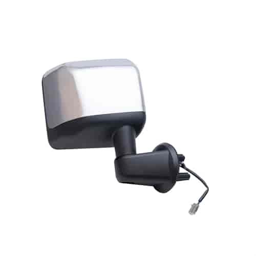 OEM Style Replacement Mirror for 2014 JEEP Wrangler textured black w/chrome cover foldaway Passenger