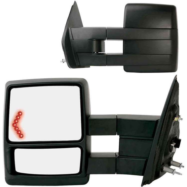 OEM Style Replacement mirror set for 09-12 Ford F150 extendable towing mirror w/LED Arrow turn signa