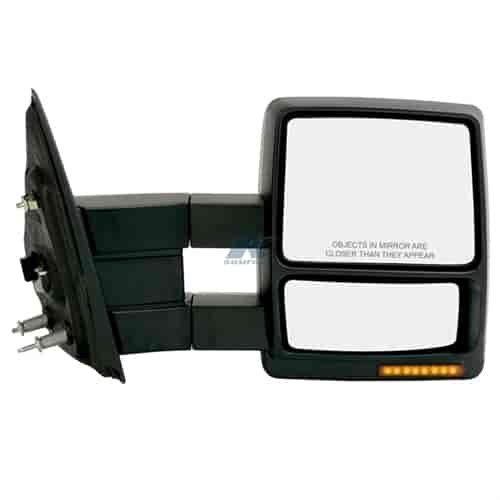 OEM Style Replacement mirror for 04-08 Ford F150 extendable towing mirror w/turn signal & puddle lam