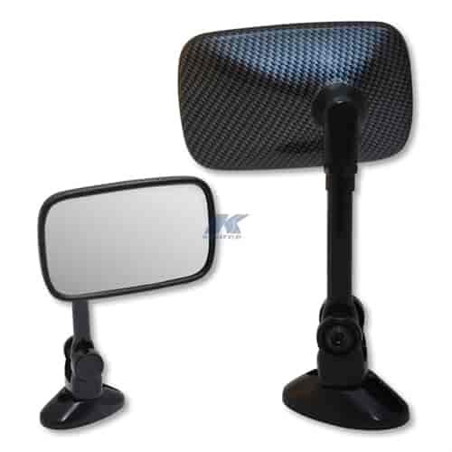 Carbon universal short stem fairing mount mini rectangle mirror