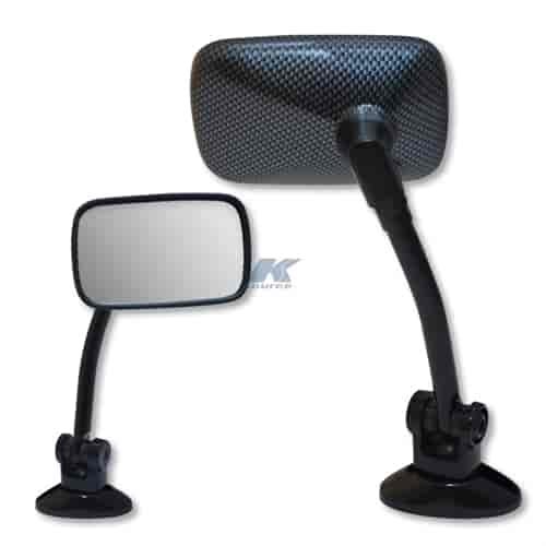 Carbon universal long stem fairing mount mini rectangle mirror