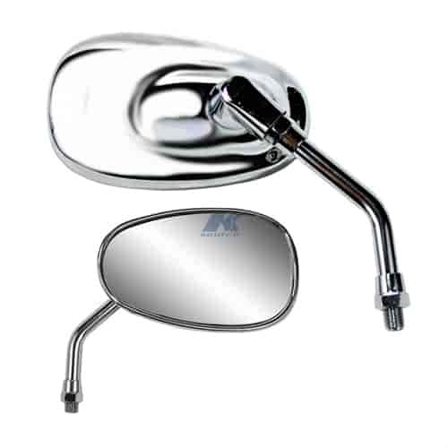 Chrome universal mini oval mirror 10mm