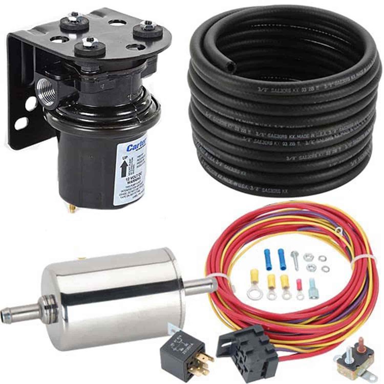 Electric Fuel Pump Kit w/ Black 100gph Pump