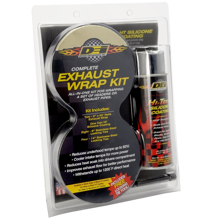 Exhaust / Header Wrap Kit Tan Wrap w/Aluminum HT Silicone Coating