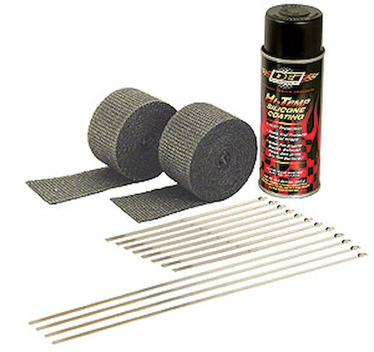 Motorcycle Exhaust Pipe Wrap Kit With Black HT Silicone Coating