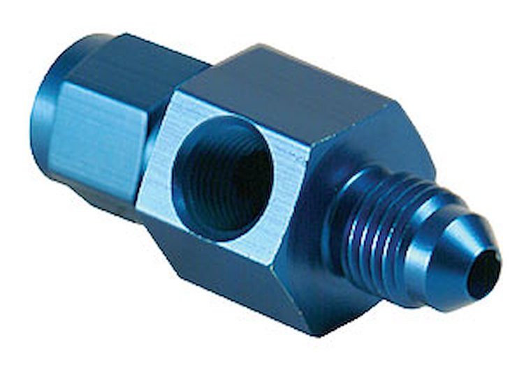 Swivel Gauge Port Fitting -4AN, Blue