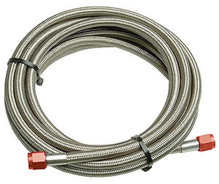 Braided Hose Line Red, -4 AN x 5"