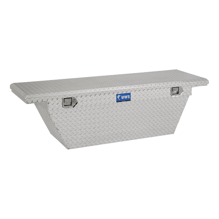 60 in. Angled Crossover Low-Profile Truck Tool Box [Bright Aluminum]