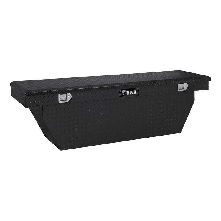 TBSD-69-A-BLK 69 in. Angled Crossover Truck Tool Box [Gloss Black]