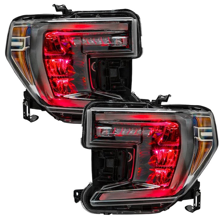 Colorshift RGB (Red, Green, Blue) Demon Eye Headlight Upgrade for GM Silverado/Sierra Truck