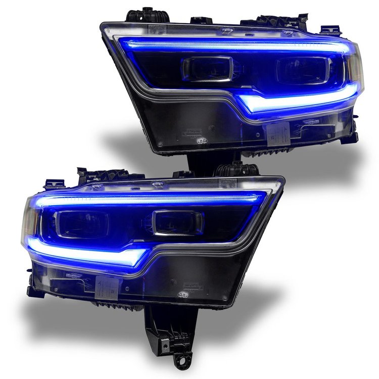 ColorSHIFT RGBW+A Headlight DRL Upgrade Kit [RF Controller] Fits Late-Model Dodge Ram 1500