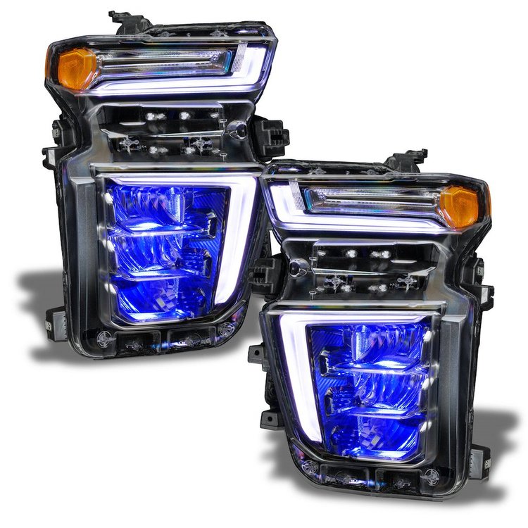 ColorSHIFT RGB (Red, Green, Blue) Demon Eye Headlight Upgrade Kit Fits Late-Model Chevy Silverado 2500/3500 HD