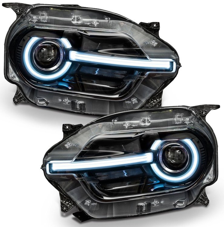 Colorshift RGB+W Headlight DRL + Halo Upgrade Kit [Simple RGB Controller w/Remote] Fits Late-Model Ford Bronco Sport
