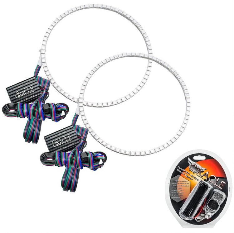 LED Halo Kit for Late-Model Ford Bronco with Base Headlights [ColorSHIFT, RF Controller]