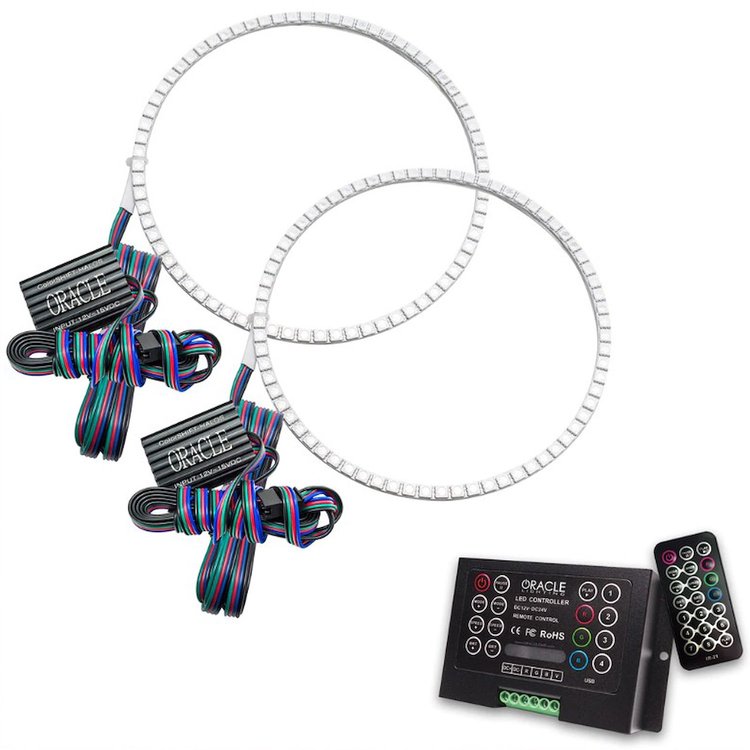 LED Halo Kit for Late-Model Ford Bronco with Base Headlights [ColorSHIFT, 2.0 Controller]