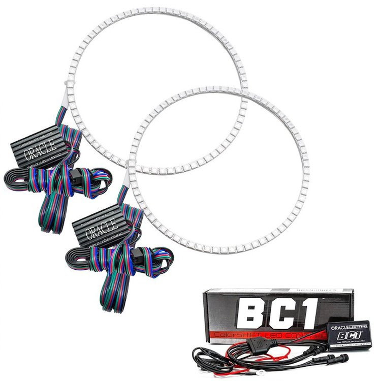 LED Halo Kit for Late-Model Ford Bronco with Base Headlights [ColorSHIFT, BC1 Controller]