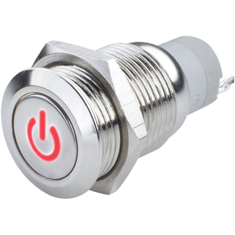 Flush Mount LED Switch On/Off - Red